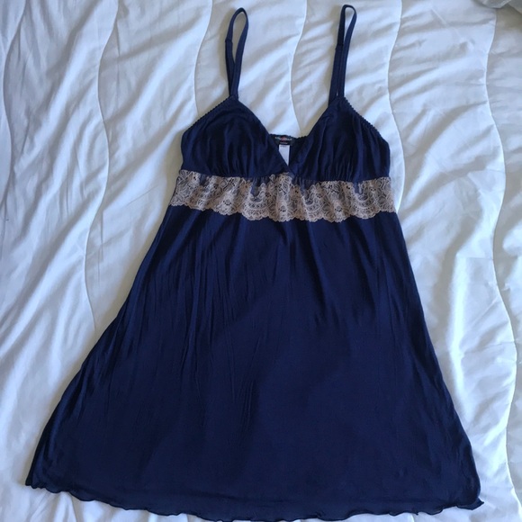 Cosabella Other - Cosabella Chemise Navy Blue Pink Lace Small